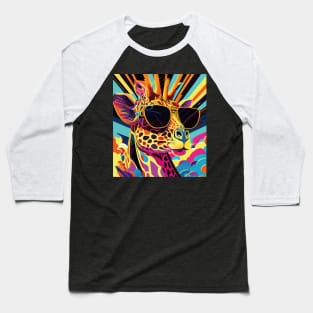 Shades of Cool: A Stylish Giraffein Sunglasses Baseball T-Shirt